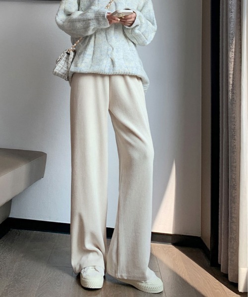 kirakiraShop(キラキラショップ)の「裏起毛 コーデュロイ ワイド ストレート パンツ(その他パンツ・レディース・アイボリー/ベージュ/ブラック・M/L)」の18枚目の写真