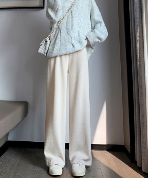 kirakiraShop(キラキラショップ)の「裏起毛 コーデュロイ ワイド ストレート パンツ(その他パンツ・レディース・アイボリー/ベージュ/ブラック・M/L)」の22枚目の写真