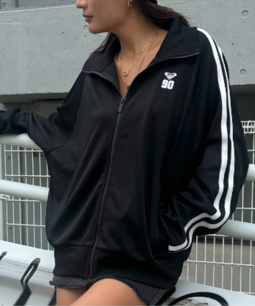 ROXY（ロキシー）の「【ZOZO限定アイテム】NOSTALGIC 90'S/ロキシーショート丈ダブルジップアップスタンドカラーラインスウェット（スウェット・レディース・ミント/オレンジ/ブラック・SMALL/X-LARGE）」の4枚目の写真