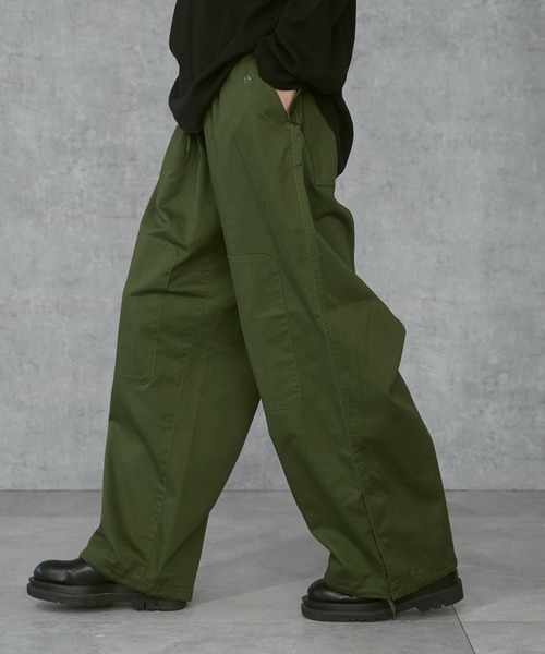 THE STANDARD（ザスタンダード）の「THE STANDARD/サイドスリットコンバットパンツ（カーゴパンツ・メンズ・オリーブ/ブラック・LARGE/MEDIUM）」の19枚目の写真
