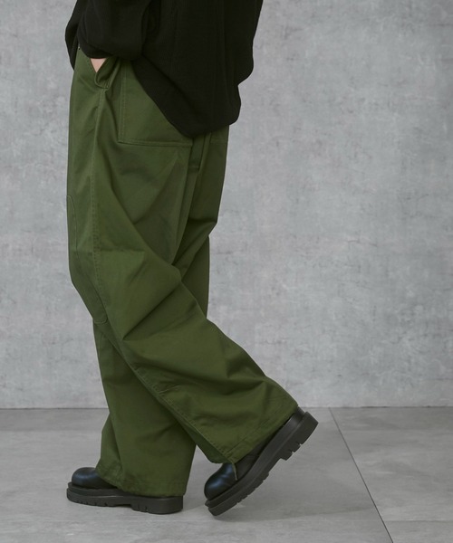 THE STANDARD（ザスタンダード）の「THE STANDARD/サイドスリットコンバットパンツ（カーゴパンツ・メンズ・オリーブ/ブラック・LARGE/MEDIUM）」の20枚目の写真