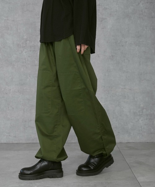 THE STANDARD（ザスタンダード）の「THE STANDARD/サイドスリットコンバットパンツ（カーゴパンツ・メンズ・オリーブ/ブラック・LARGE/MEDIUM）」の22枚目の写真