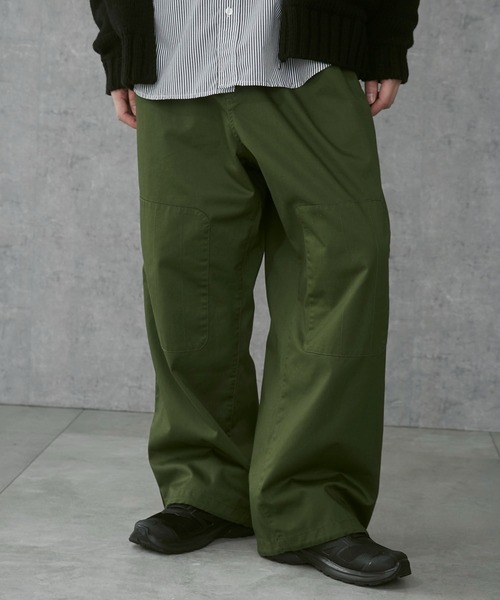 THE STANDARD（ザスタンダード）の「THE STANDARD/サイドスリットコンバットパンツ（カーゴパンツ・メンズ・オリーブ/ブラック・LARGE/MEDIUM）」の12枚目の写真