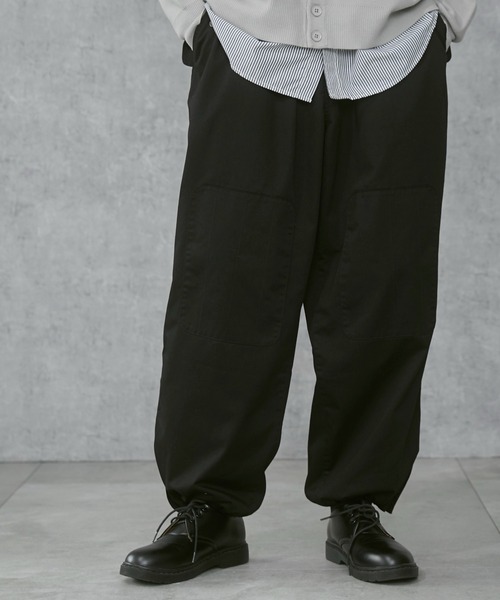 THE STANDARD（ザスタンダード）の「THE STANDARD/サイドスリットコンバットパンツ（カーゴパンツ・メンズ・オリーブ/ブラック・LARGE/MEDIUM）」の8枚目の写真