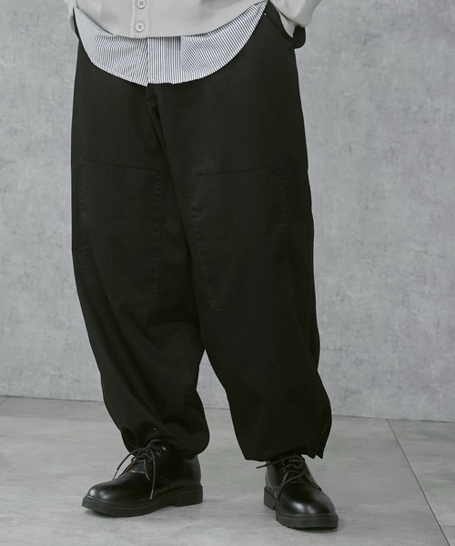 THE STANDARD（ザスタンダード）の「THE STANDARD/サイドスリットコンバットパンツ（カーゴパンツ・メンズ・オリーブ/ブラック・LARGE/MEDIUM）」の9枚目の写真