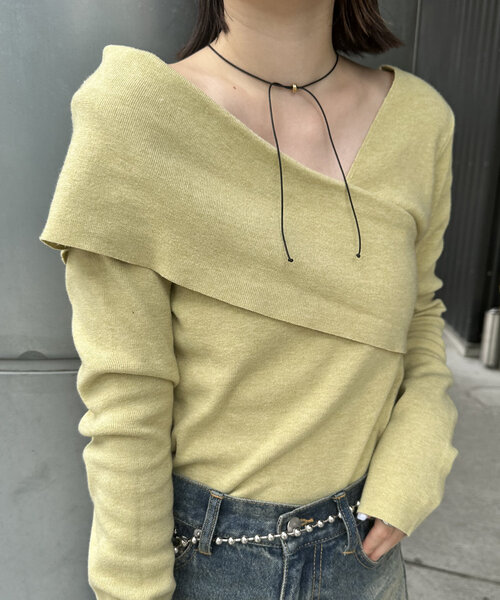 mline（エムライン）の「[mline]オフショルニット（ニット/セーター・レディース・チャコールグレー/ブラック/アイボリー/グリーン系その他/ピンク・FREE）」の19枚目の写真