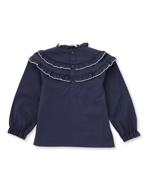 BeBe(ベベ)の「タイプライラーラウンドフリルタック長袖ブラウス(100~150cm)(シャツ/ブラウス・キッズ・オフホワイト/ネイビー・150cm/110cm/130cm/140cm/120cm/100cm)」の13枚目の写真