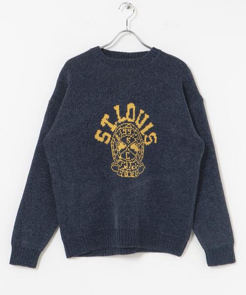 ITEMS URBANRESEARCH(アイテムズ アーバンリサーチ)の「カレッジロゴ モール クルーネック ニット(ニット/セーター・メンズ・ベージュ/マスタード/ネイビー/ブラック・MEDIUM/LARGE)」の16枚目の写真