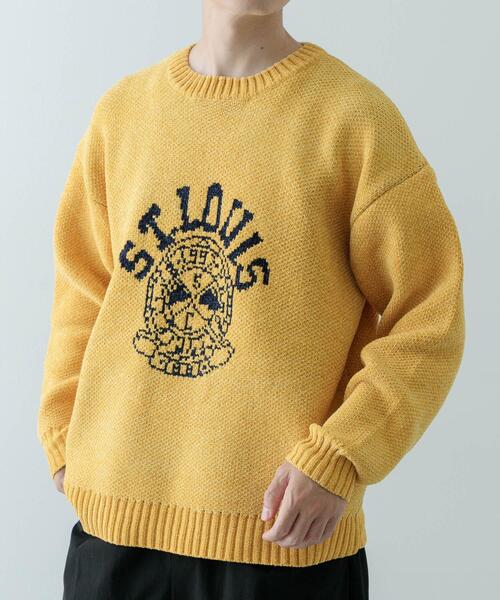 ITEMS URBANRESEARCH(アイテムズ アーバンリサーチ)の「カレッジロゴ モール クルーネック ニット(ニット/セーター・メンズ・ベージュ/マスタード/ネイビー/ブラック・MEDIUM/LARGE)」の20枚目の写真
