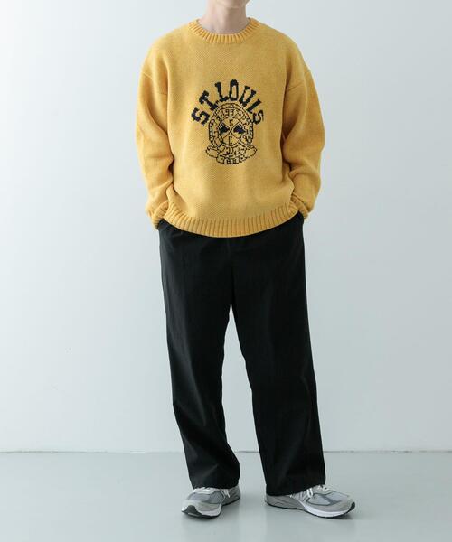 ITEMS URBANRESEARCH(アイテムズ アーバンリサーチ)の「カレッジロゴ モール クルーネック ニット(ニット/セーター・メンズ・ベージュ/マスタード/ネイビー/ブラック・MEDIUM/LARGE)」の22枚目の写真