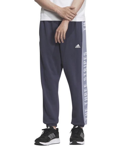 adidas(アディダス)の「アディダス adidas ワーディングパック ルーズフィット フレンチテリー カフパンツ(スウェットパンツ・メンズ・ネイビー/ブラック・S/M/L/LL/3L)」の1枚目の写真