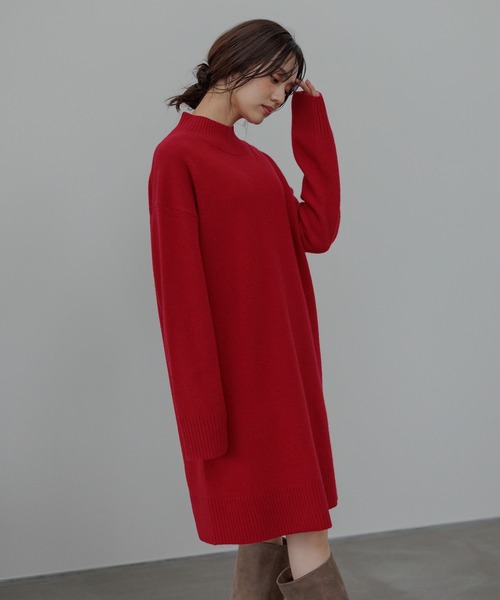 Andemiu（アンデミュウ）の「AQUAハイネックミニワンピース116871（チュニック・レディース・レッド/アイボリー/ブラック/レッド系その他6/オフホワイト/チャコールグレー・FREE）」の19枚目の写真