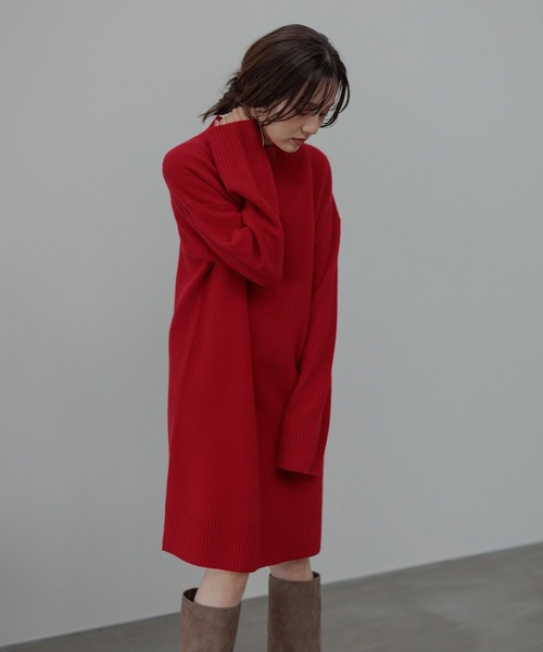 Andemiu（アンデミュウ）の「AQUAハイネックミニワンピース116871（チュニック・レディース・レッド/アイボリー/ブラック/レッド系その他6/オフホワイト/チャコールグレー・FREE）」の16枚目の写真