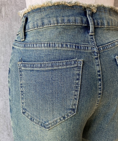 meJane(ミージェーン)の「ヴィンテージ加工 セミフレアデニムパンツ(デニムパンツ・レディース・ダークブルー・L/M/S)」の14枚目の写真