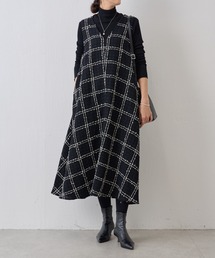 BEARDSLEY | 《15 quinze》チェックツイードフレアーワンピース(ワンピース)