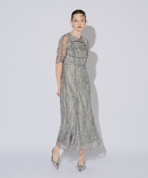 Ry LAWN LONG DRAPED SLEEVELESS D(XS Red): Yohji Yamamoto