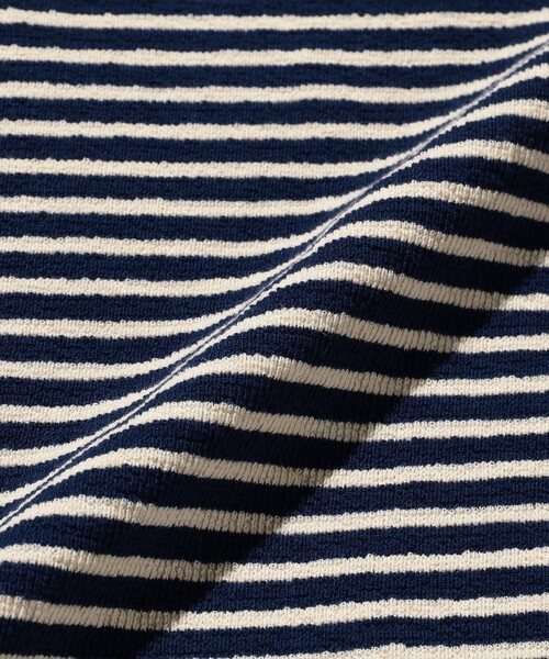 BEAMS PLUS（ビームスプラス）の「インレイ ストライプ ポケット Tシャツ（Tシャツ/カットソー・メンズ・オフホワイト/ネイビー・XL/L/M/S/XX-LARGE）」の5枚目の写真