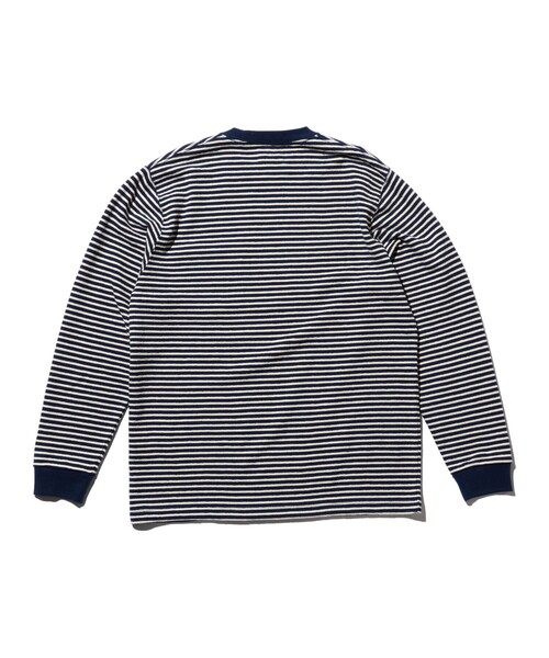 BEAMS PLUS（ビームスプラス）の「インレイ ストライプ ポケット Tシャツ（Tシャツ/カットソー・メンズ・オフホワイト/ネイビー・XL/L/M/S/XX-LARGE）」の6枚目の写真
