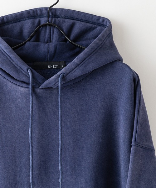 【UNIIT/ユニット】パウダーブリーチ加工 裏起毛ビッグスウェット フーディー プルオーバーパーカー ユニセックス（パーカー）｜UNIIT（ユニット）