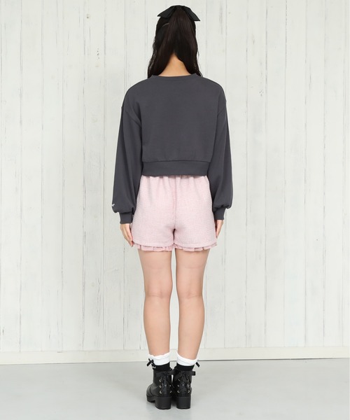 PINKHUNT(ピンクハント)の「PINKHUNT ピンクハント リボン付き トレーナー 0114K(スウェット・キッズ・チャコールグレー/ホワイト・120cm/130cm/140cm/160cm/150cm)」の4枚目の写真