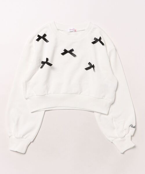 PINKHUNT(ピンクハント)の「PINKHUNT ピンクハント リボン付き トレーナー 0114K(スウェット・キッズ・チャコールグレー/ホワイト・120cm/130cm/140cm/160cm/150cm)」の21枚目の写真