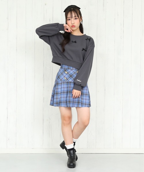 PINKHUNT(ピンクハント)の「PINKHUNT ピンクハント リボン付き トレーナー 0114K(スウェット・キッズ・チャコールグレー/ホワイト・120cm/130cm/140cm/160cm/150cm)」の16枚目の写真