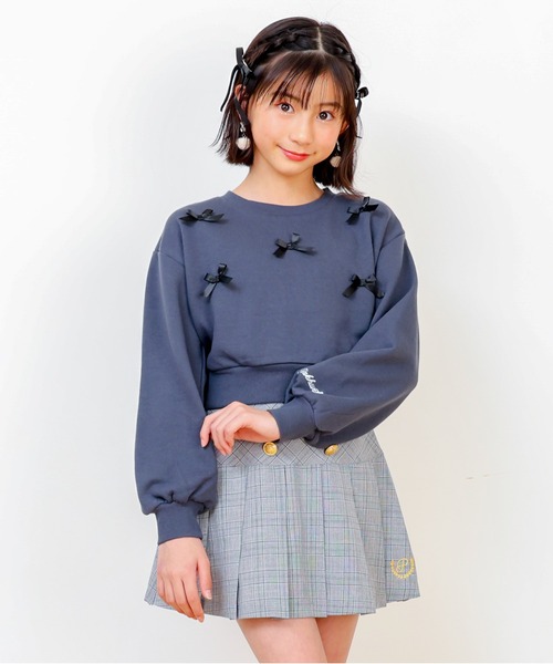 PINKHUNT(ピンクハント)の「PINKHUNT ピンクハント リボン付き トレーナー 0114K(スウェット・キッズ・チャコールグレー/ホワイト・120cm/130cm/140cm/160cm/150cm)」の18枚目の写真