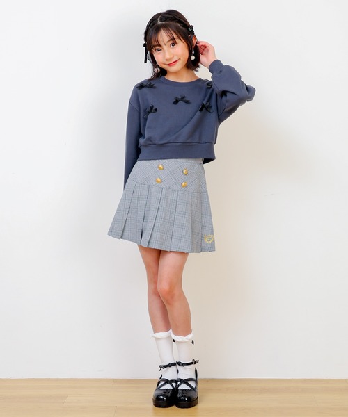 PINKHUNT(ピンクハント)の「PINKHUNT ピンクハント リボン付き トレーナー 0114K(スウェット・キッズ・チャコールグレー/ホワイト・120cm/130cm/140cm/160cm/150cm)」の20枚目の写真