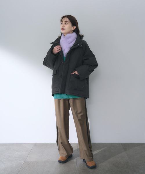 studio CLIP（スタディオクリップ）の「サイドライントラックパンツ（その他パンツ・レディース・ブラック/ブラウン・FREE）」の9枚目の写真