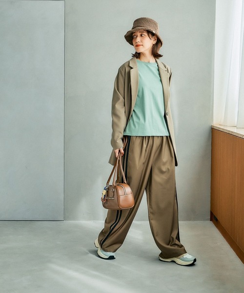 studio CLIP（スタディオクリップ）の「サイドライントラックパンツ（その他パンツ・レディース・ブラック/ブラウン・FREE）」の12枚目の写真