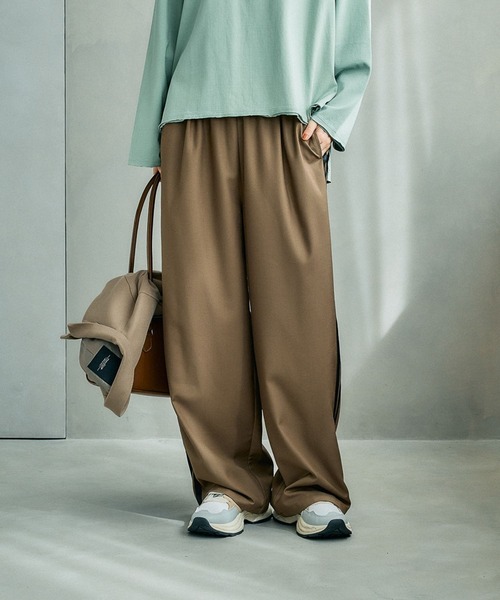 studio CLIP（スタディオクリップ）の「サイドライントラックパンツ（その他パンツ・レディース・ブラック/ブラウン・FREE）」の14枚目の写真