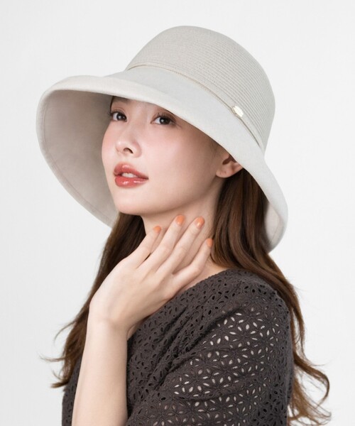 TOCCA(トッカ)の「BRAID COMBI HAT ハット(ハット・レディース・ライトグレー系/ベージュ系・F)」の4枚目の写真