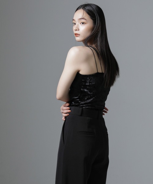 NANO universe（ナノユニバース）の「カップ付きベロアキャミソール（キャミソール・レディース・アイボリー/ブラック/グレー・FREE）」の20枚目の写真