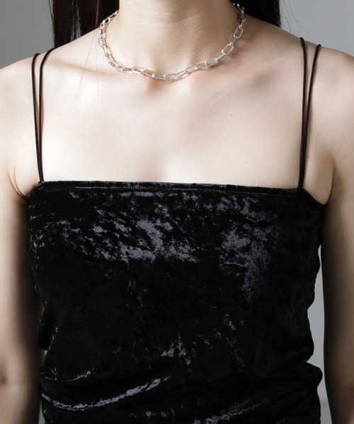 NANO universe（ナノユニバース）の「カップ付きベロアキャミソール（キャミソール・レディース・アイボリー/ブラック/グレー・FREE）」の10枚目の写真