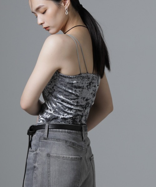 未使用❗️unoa ウノア　トップス　ベロアキャミソール セール】カップ付きベロアキャミソール（キャミソール）｜NANO