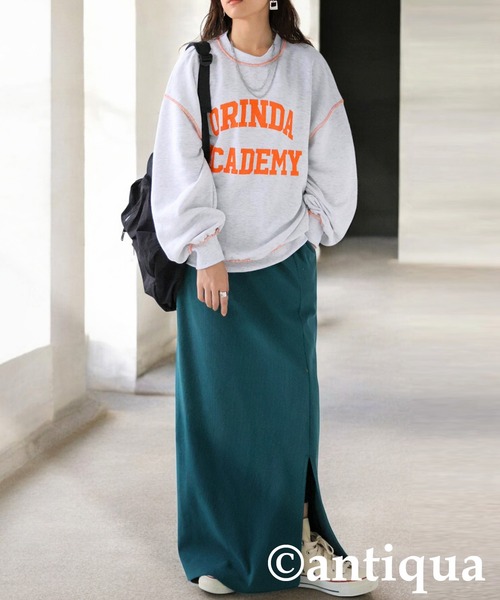 antiqua(アンティカ)の「ロゴスウェット(スウェット・レディース・杢グレー/ネイビー・ONESIZE)」の11枚目の写真