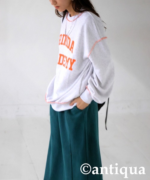 antiqua(アンティカ)の「ロゴスウェット(スウェット・レディース・杢グレー/ネイビー・ONESIZE)」の14枚目の写真