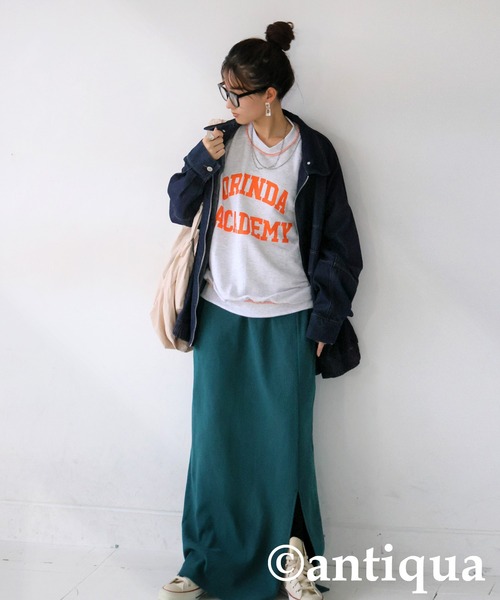 antiqua(アンティカ)の「ロゴスウェット(スウェット・レディース・杢グレー/ネイビー・ONESIZE)」の15枚目の写真