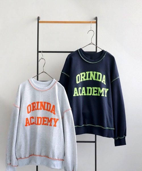 antiqua(アンティカ)の「ロゴスウェット(スウェット・レディース・杢グレー/ネイビー・ONESIZE)」の4枚目の写真