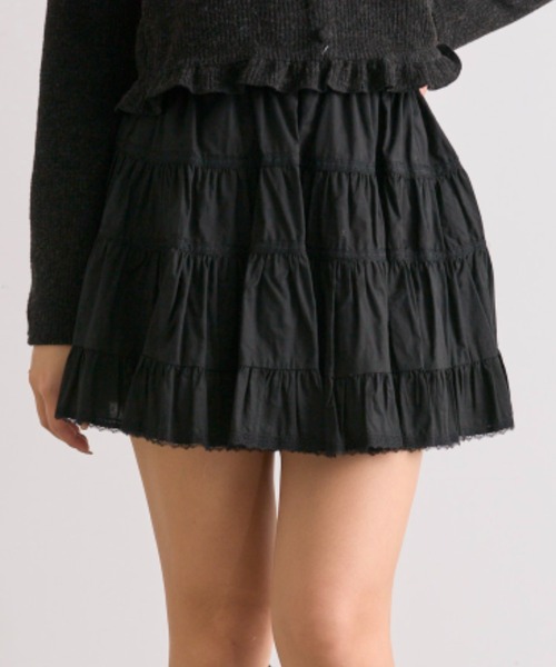 OLIVE des OLIVE（オリーブデオリーブ）の「コットンミニスカート（スカート・レディース・オフホワイト/ブラック/その他/ブラウン・FREE）」の5枚目の写真