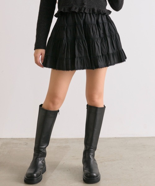 OLIVE des OLIVE（オリーブデオリーブ）の「コットンミニスカート（スカート・レディース・オフホワイト/ブラック/その他/ブラウン・FREE）」の8枚目の写真