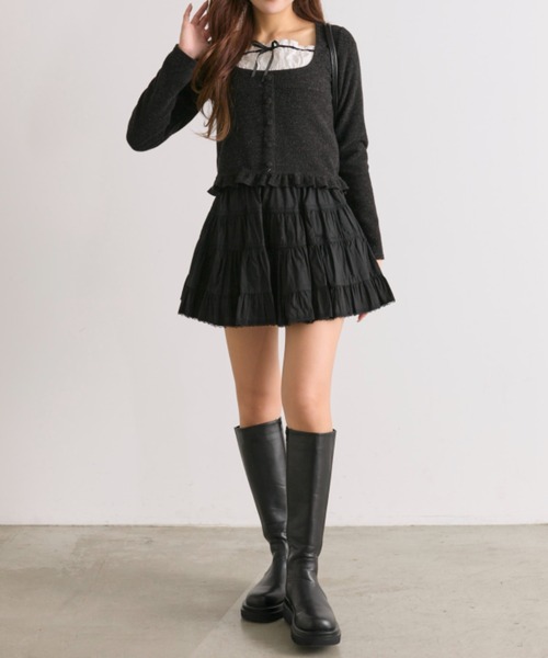 OLIVE des OLIVE（オリーブデオリーブ）の「コットンミニスカート（スカート・レディース・オフホワイト/ブラック/その他/ブラウン・FREE）」の9枚目の写真