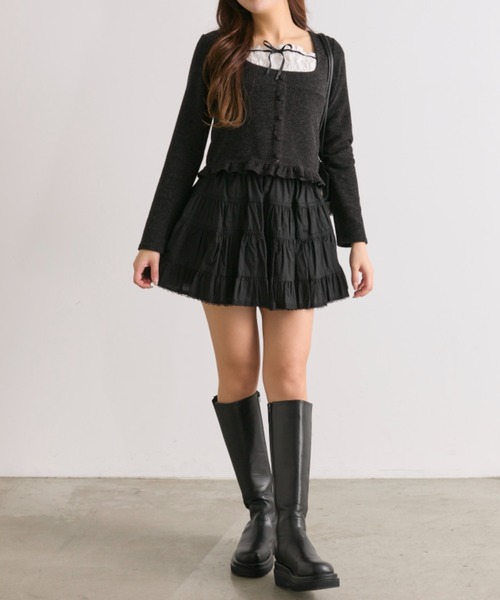 OLIVE des OLIVE（オリーブデオリーブ）の「コットンミニスカート（スカート・レディース・オフホワイト/ブラック/その他/ブラウン・FREE）」の10枚目の写真