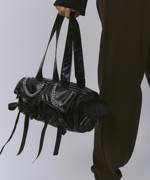 GAB GAB（ガブガブ）の「リボンナイロンバッグ（ハンドバッグ・レディース・ピンク/シルバー/ブラック・FREE）」の2枚目の写真