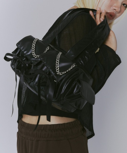 GAB GAB（ガブガブ）の「リボンナイロンバッグ（ハンドバッグ・レディース・ピンク/シルバー/ブラック・FREE）」の9枚目の写真