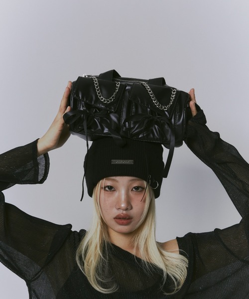 GAB GAB（ガブガブ）の「リボンナイロンバッグ（ハンドバッグ・レディース・ピンク/シルバー/ブラック・FREE）」の6枚目の写真