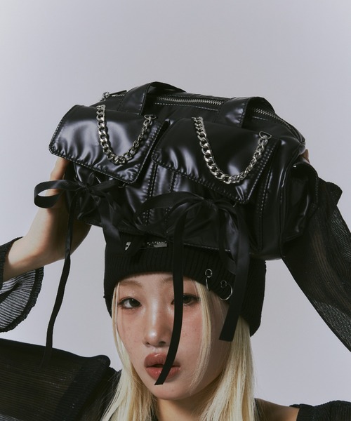 GAB GAB（ガブガブ）の「リボンナイロンバッグ（ハンドバッグ・レディース・ピンク/シルバー/ブラック・FREE）」の8枚目の写真