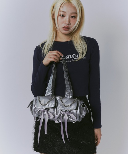 GAB GAB（ガブガブ）の「リボンナイロンバッグ（ハンドバッグ・レディース・ピンク/シルバー/ブラック・FREE）」の19枚目の写真