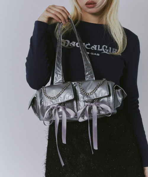 GAB GAB（ガブガブ）の「リボンナイロンバッグ（ハンドバッグ・レディース・ピンク/シルバー/ブラック・FREE）」の21枚目の写真