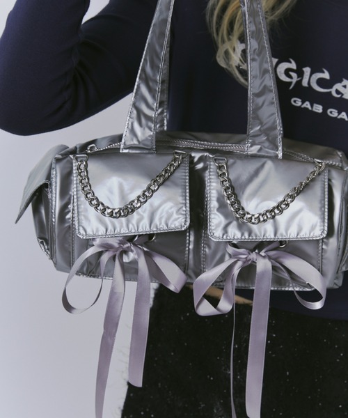 GAB GAB（ガブガブ）の「リボンナイロンバッグ（ハンドバッグ・レディース・ピンク/シルバー/ブラック・FREE）」の17枚目の写真